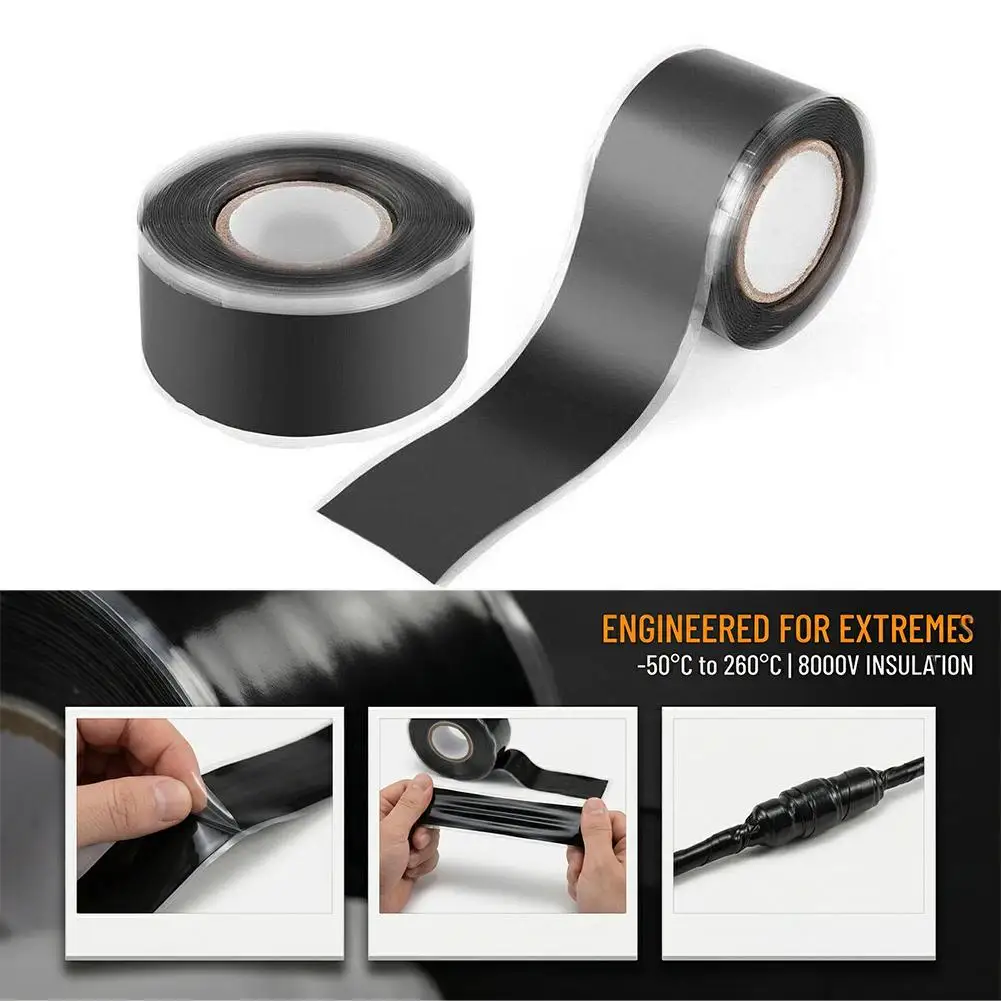 2.5*150cm Waterproof Self-Fusing Silicone Tape for Pipe Leak Repair Highly Elastic, Self-Adhesive Waterproof Tape For Leaks Fle