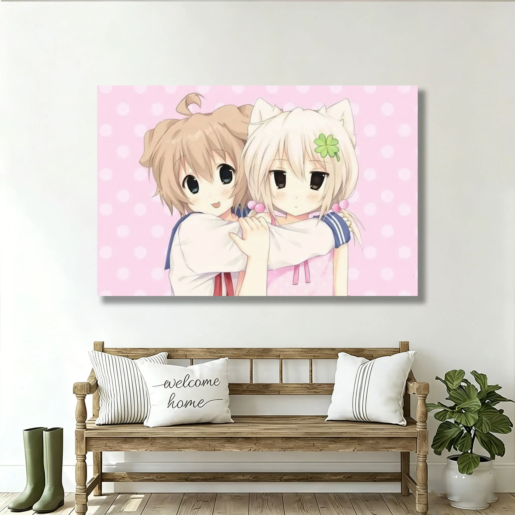 Nyanko Wanwan Double Kawaii Cute Moe Girl Tapestry Suitable For Home Bedroom House Dorm Wall Decoration Perfect Gift For Friends
