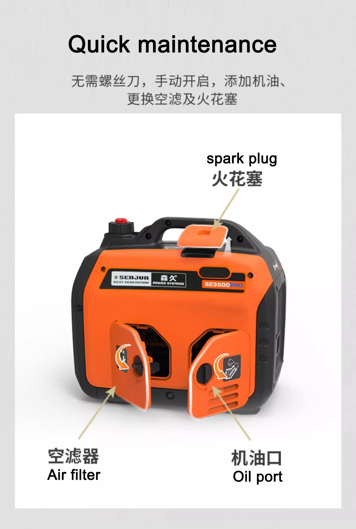 

Gold seller 2KW 3KW 3.5KW Silent Inverter Portable Generator for Home