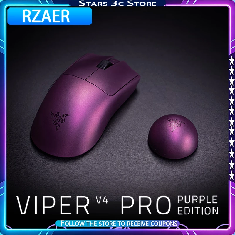 Razer VIPER PRO V4 PURPLE EDITION Gaming Mouse 50k Optical Sensor Wireless 8K 52g Lightweight Low Latency Gaming Mouse