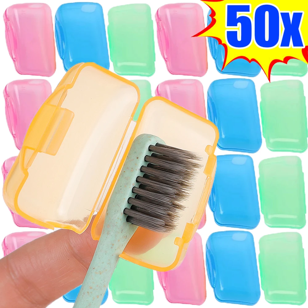 

50/5Pc Portable Dustproof Toothbrush Cover Outdoor Travel Toothbrush Head Cover Hiking Camping Toothbrush Cap Bathroom Accessory