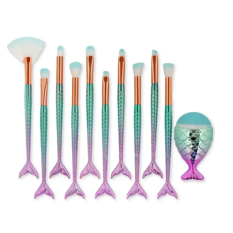 Meerjungfrau Make-up Pinsel Sets Weiche Nylonborsten Foundation Puder Augenbrauen Lidschatten Eyeliner Rouge Schönheit Pinsel