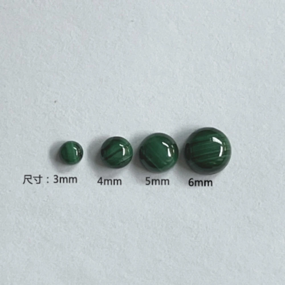 20PCS  Round Flat Base Cabochon Malachite Stone