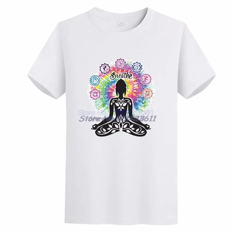 Aztec Yoga Buddha Chakra Meditation Breath Graphic T Shirts Cotton Short Sleeve T-Shirts New Shirts And T-Shirts Mens Clothes