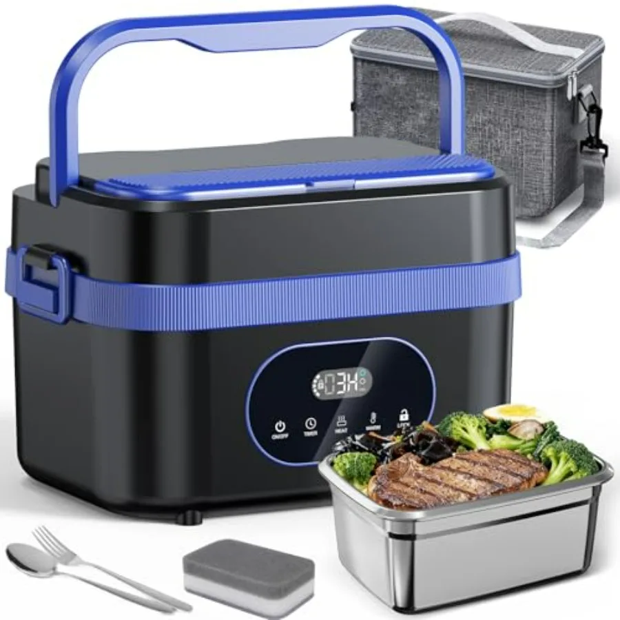 

Cordless Electric Lunch Box for Adults XL Size 6.25 Cups 1500ml Portable Heated Food Warmer with Upgraded 5D Surround Heat Tech