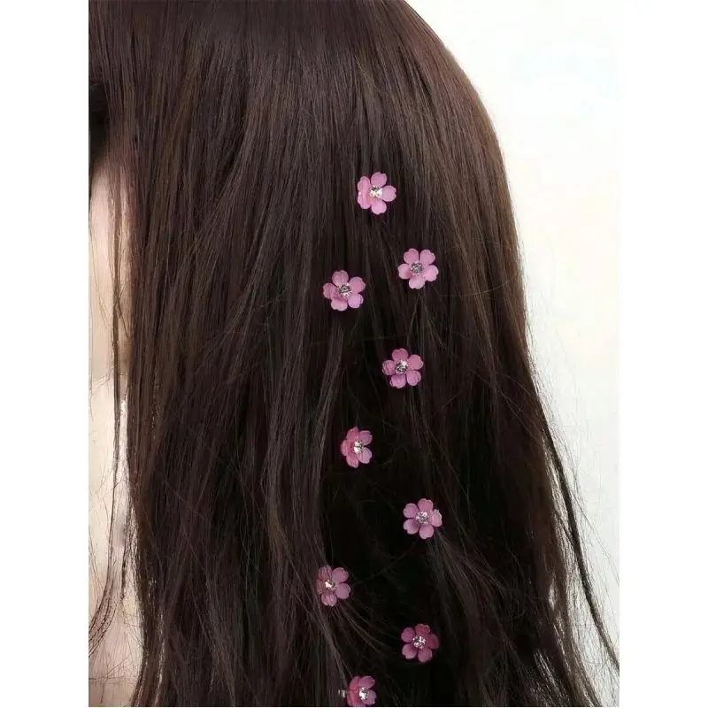 10 Stück Haarschmuck mit einem süßen Mini-Blumendesign, perfekt für die Erstellung süßer geflochtener und perlenbesetzter Frisuren – Detail 5