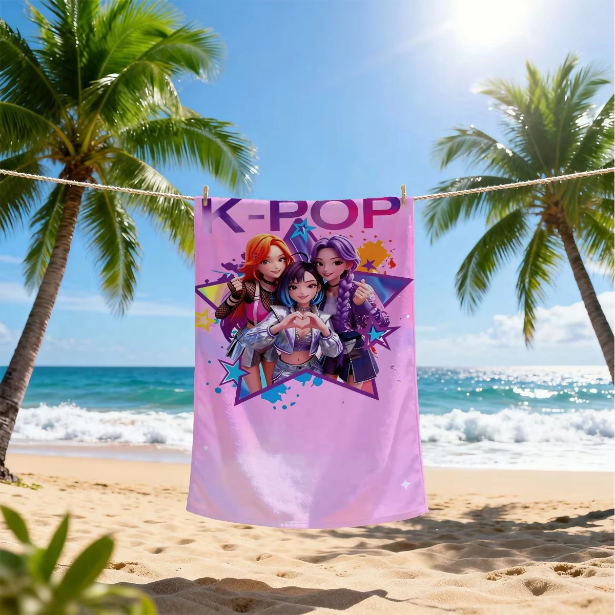 Group Theme Beach Towel, Lightweight Quick Dry Absorbent for Swimming Camping Yoga Travel, Ideal Gift for Fans Vacation