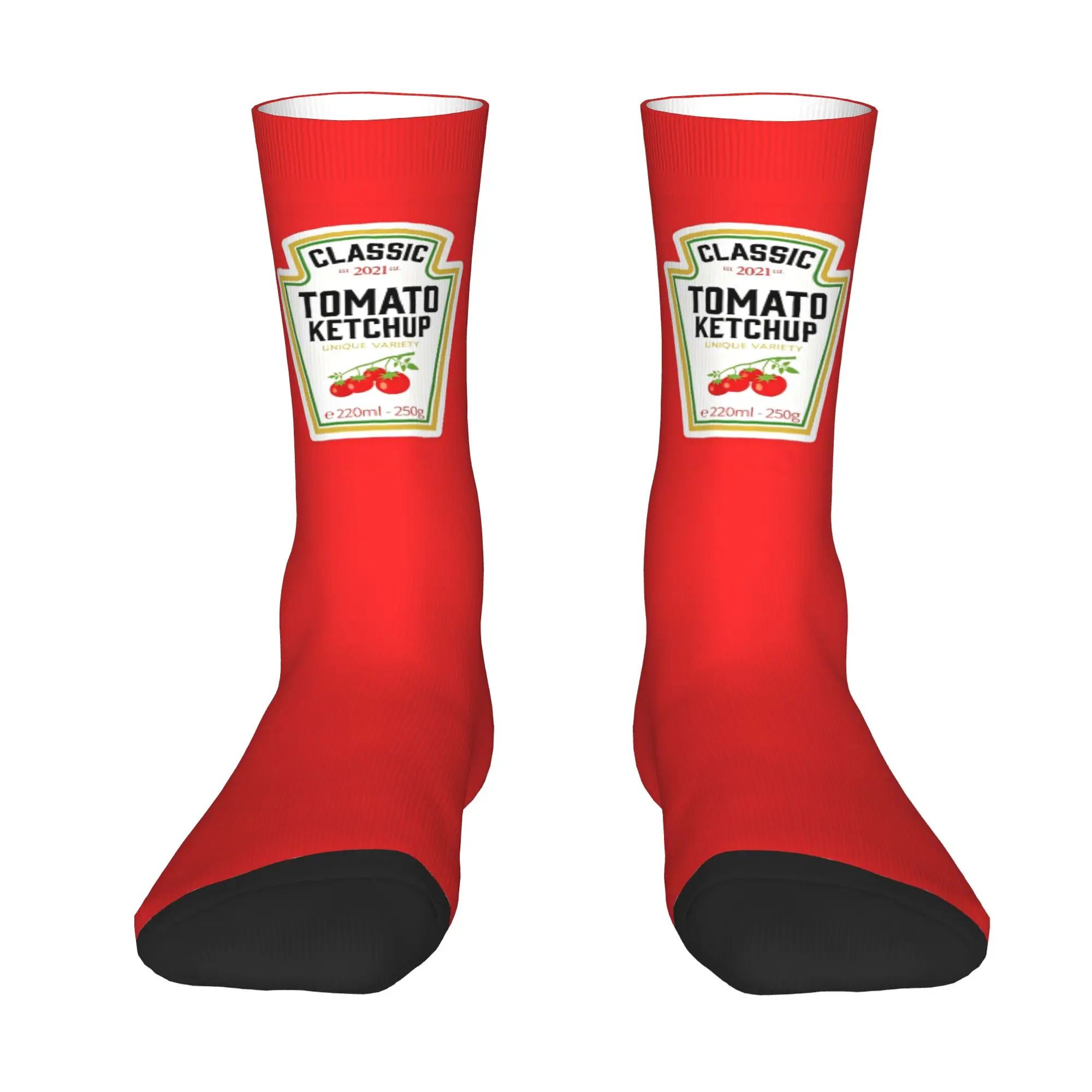 Custom Funny Tomato Pattern Mid-Calf Socks Women Men Warm 3D Printing Football Sports Socks