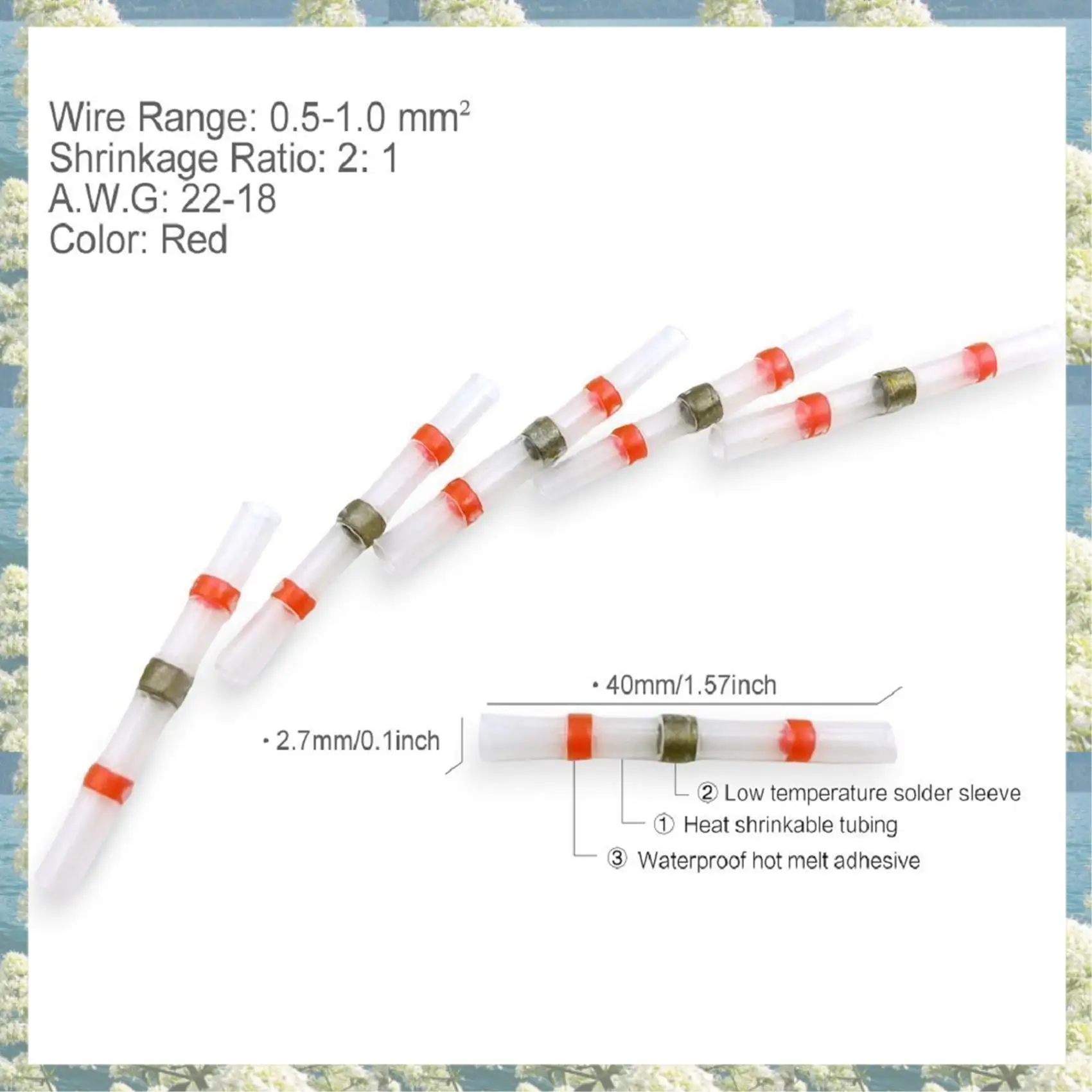 

Best Of 2025-200Pcs Solder Seal Wire Connector Sopoby Heat Shrink Butt Connectors Terminals Copper(92Red 48Blue 40White 20Yellow