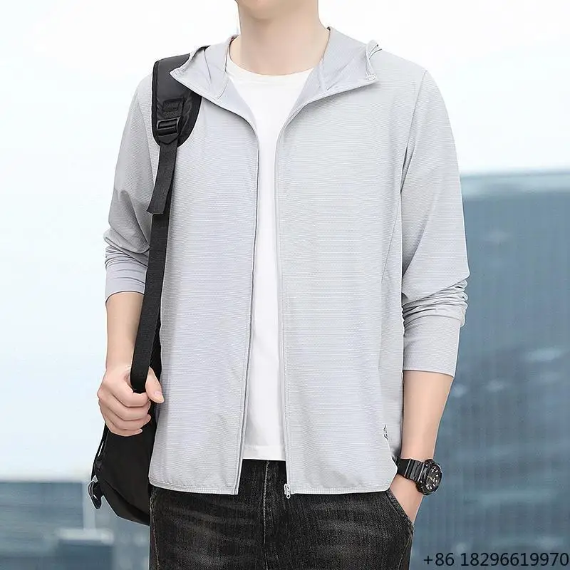 Unisex Ice Silk UV Protection Jacket Breathable Antibacterial Outdoor Windbreaker Summer Casual Outerwear