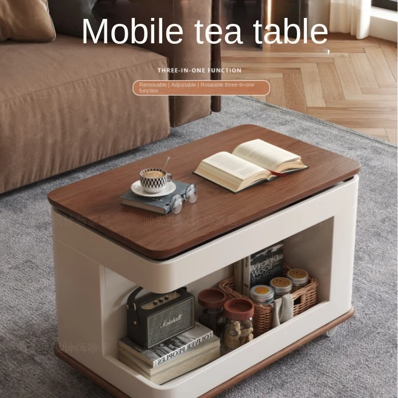 Walking Solid Wood Lifting Tea Table