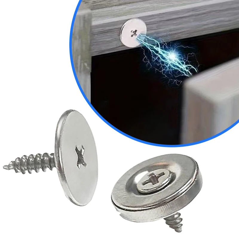 

Ultra Thin Cabinet Magnetic Catch Hidden Round Metal Magnetic Latch Adhesive Drawer Magnet Catch for Kitchen Closet Door