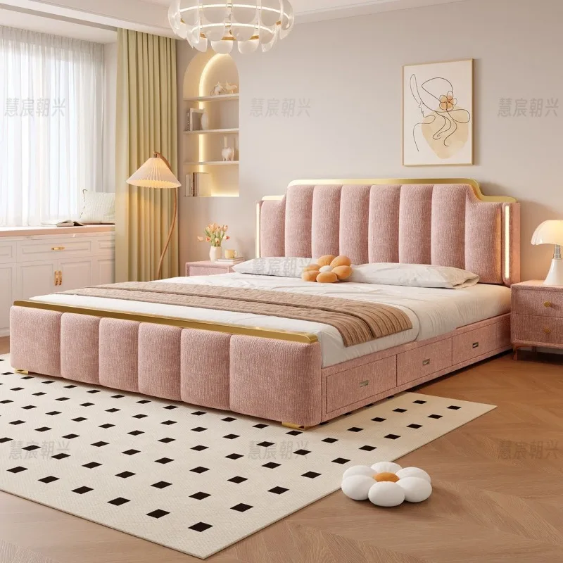 

Full Size Queen Size Fancy Bed 150x200cm 180x200cm Frame Luxury Bed Nordic Sleeping King Double Home Bedroom Furniture