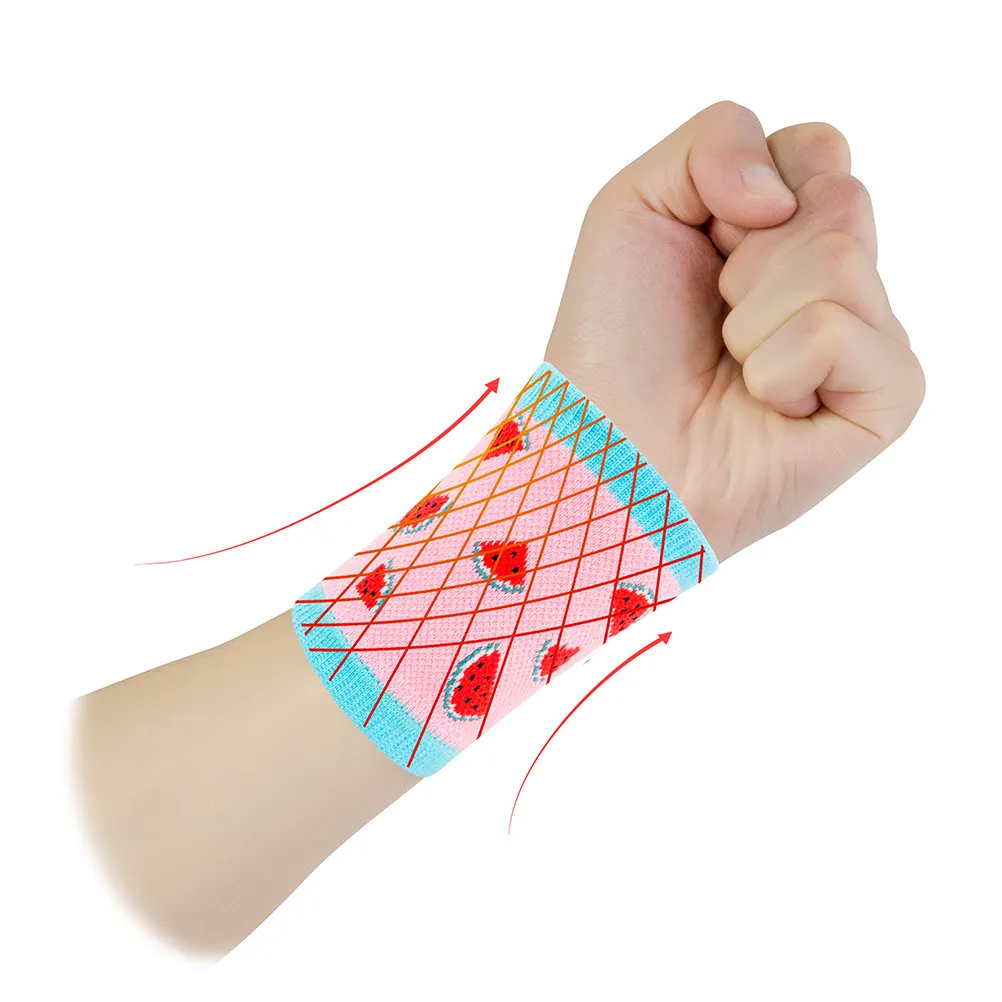 1Pair Sports Wristband Protective Wrist Brace Pink Blue Breathable Fitness Wrist Support for Basketball Volleyball Jogging Yoga