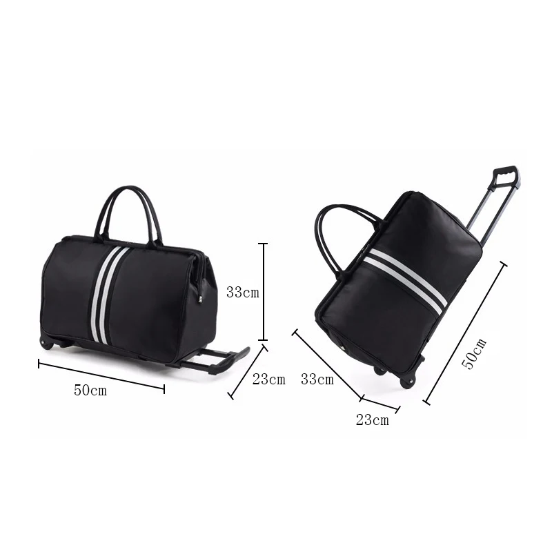 Grande Capacidade Bagagem Trolley Bag com Rodas Mala de Viagem Dobrável Duffle Cabin Mulheres Homens Mão Bagagem Carry On Bags