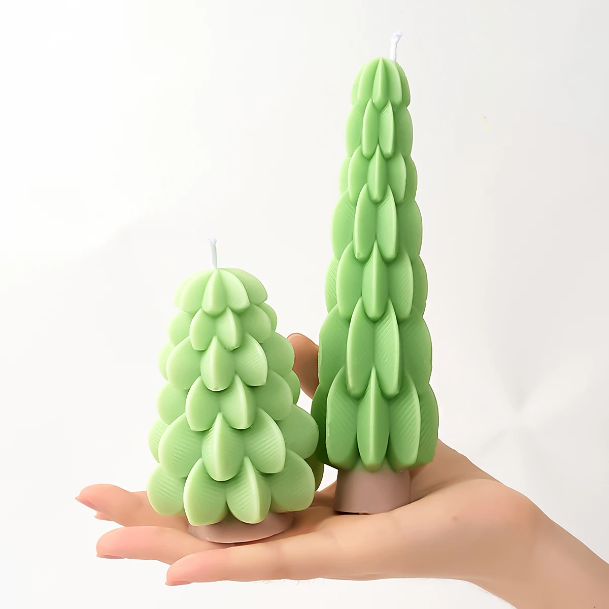 Tower Christmas Tree Silicone Candle Mold 3D Christmas Atmosphere Decor Crafts Resin Plaster Molds DIY Soap Making Holiday Gift