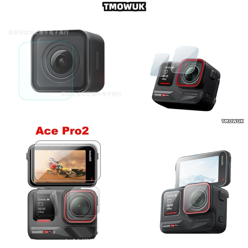 

For Insta360 GO3S Action Camera For One RS Link 2 Link 2C GO 3 3s ACE Pro AcePro 2, Hard Tempered Glass LCD Screen Protector + T