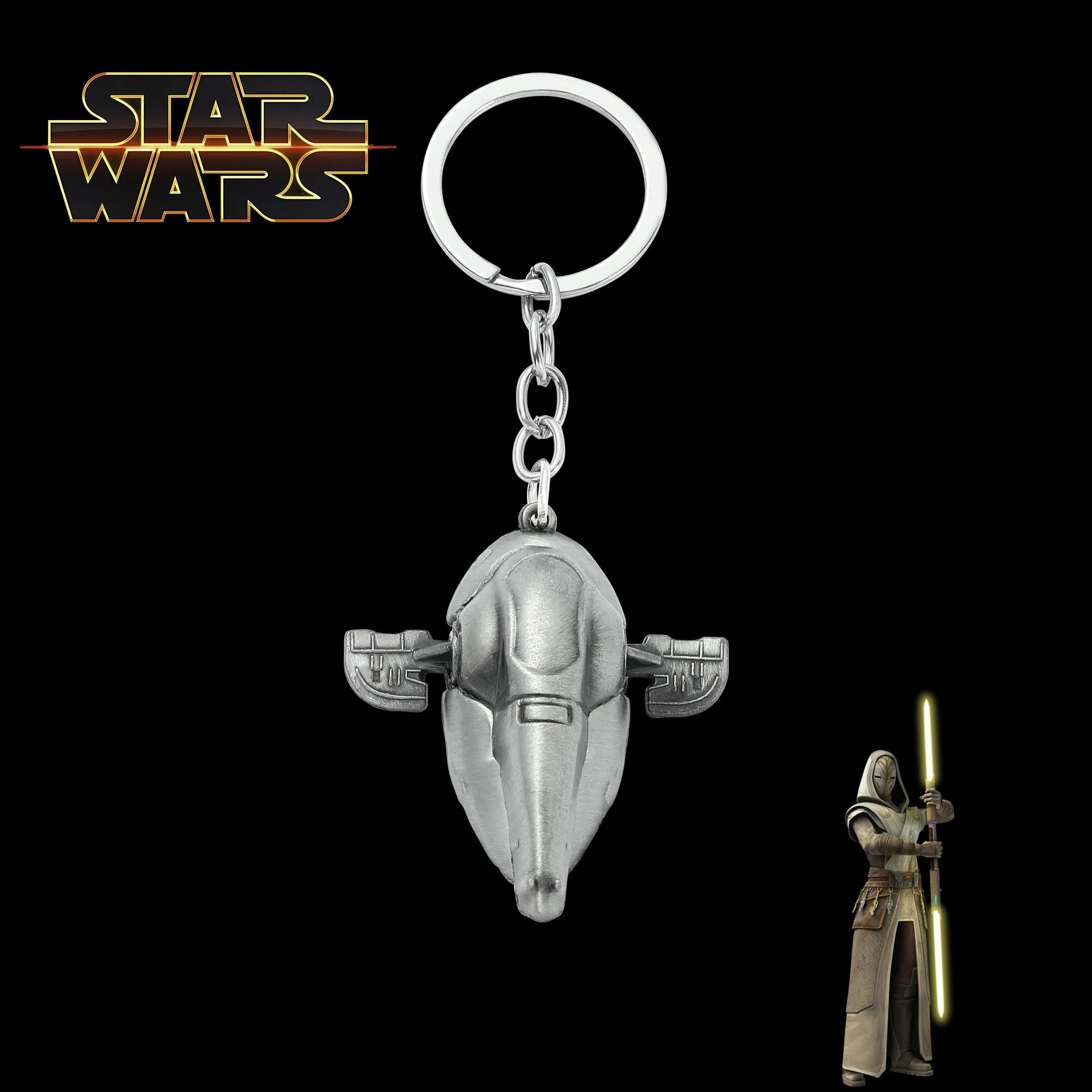 Star Wars Metal Vintage Keychain Slave I Spaceship Personality Keyrings for Clothing Car Key Pendant Accessories Gifts for Fans