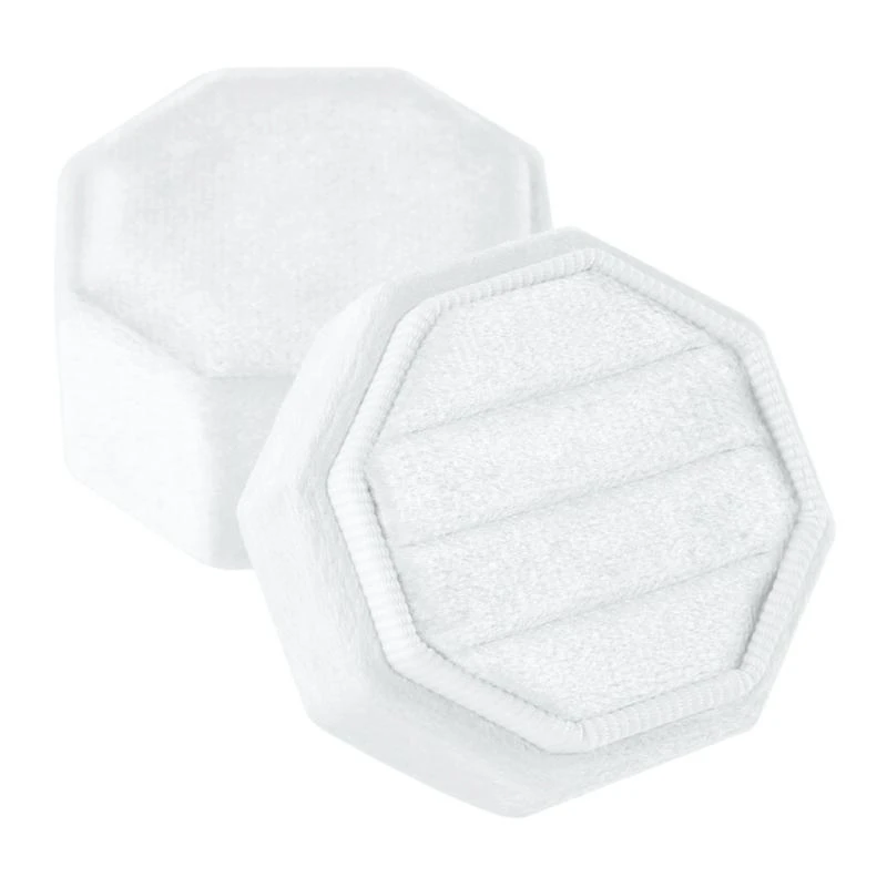 

Elegant Three Slot Rings Holder Flannel Jewelry Case Dustproof Rings Storage Box Suitable for Couples
