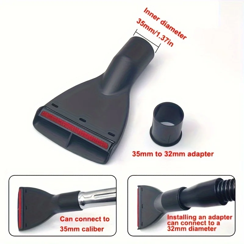 Замена аксессуаров для пылесоса для универсального пылесоса, насадка для щетки 1-1/4 дюйма (32 мм)/3,/8 дюйма (35 мм), щетка с широкой горловиной