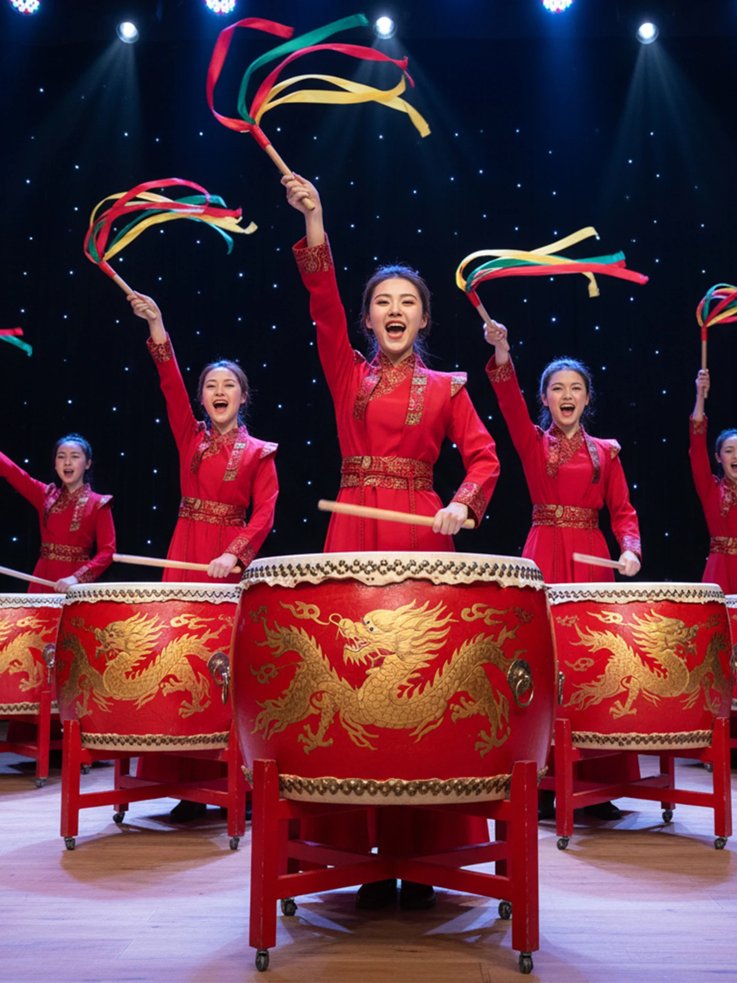 

2026 New Sle Women's Adult Drum Performance Costume Traditional Chinese Dragon Dance Waist Drumming Large Drumming Winter