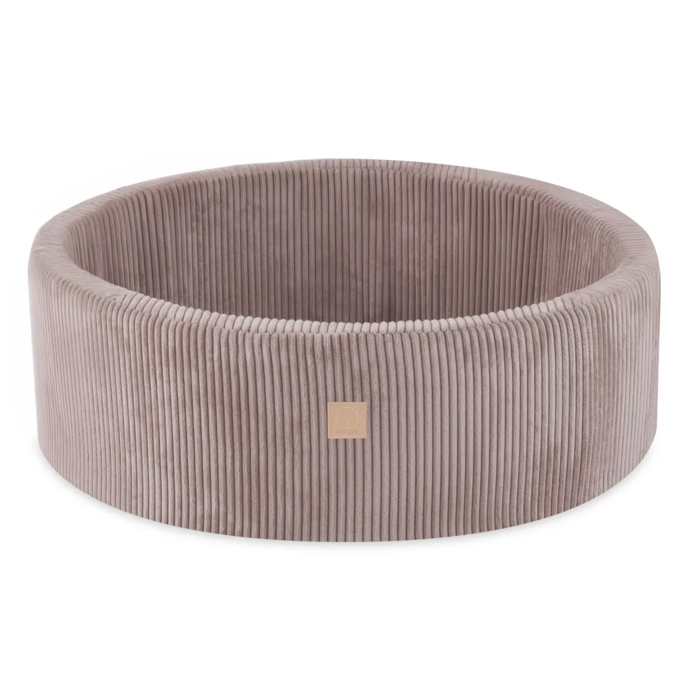 MISIOO Piscina a secco per bambini 90x30 cm Piscina rotonda in velluto a coste spesso beige