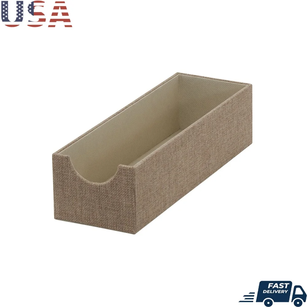 

Narrow Organizer Tray Soft Fabric Covering Sturdy Design Desktop Storage Accessory Jewelry Office Supplies Makeup Decor Friendly