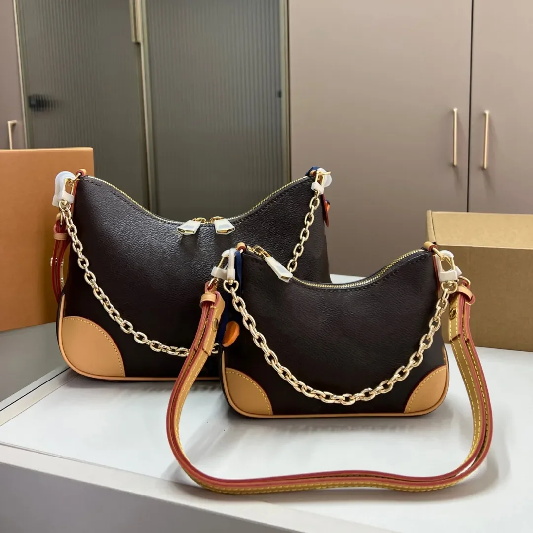 

Nano Boulogne Bag Designer Brown Flower Croissant Crossbody Shoulder bags Women Chain Luxury classic Vintage pochette Purse