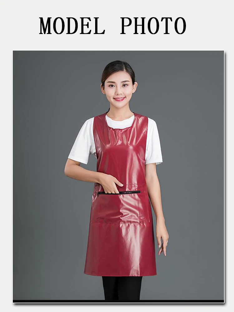 Delantal largo resistente al agua, delantal de cocina comercial de gran tamaño, fácil de limpiar para en demanda, lavavajillas, mercado de mariscos