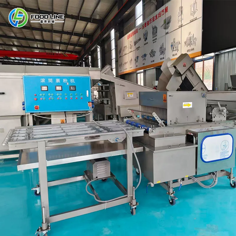Customized Rotary Drum Coating Machine Automatic Breading Machine Continuous Breading Machine