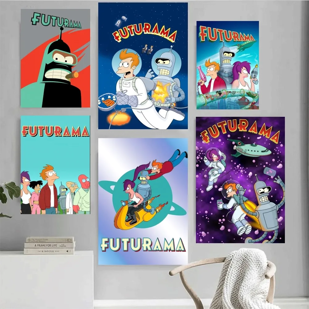 Cartoon F-Futuramas Poster Home Office Wall Bedroom Living Room Kitchen Decoration Painting