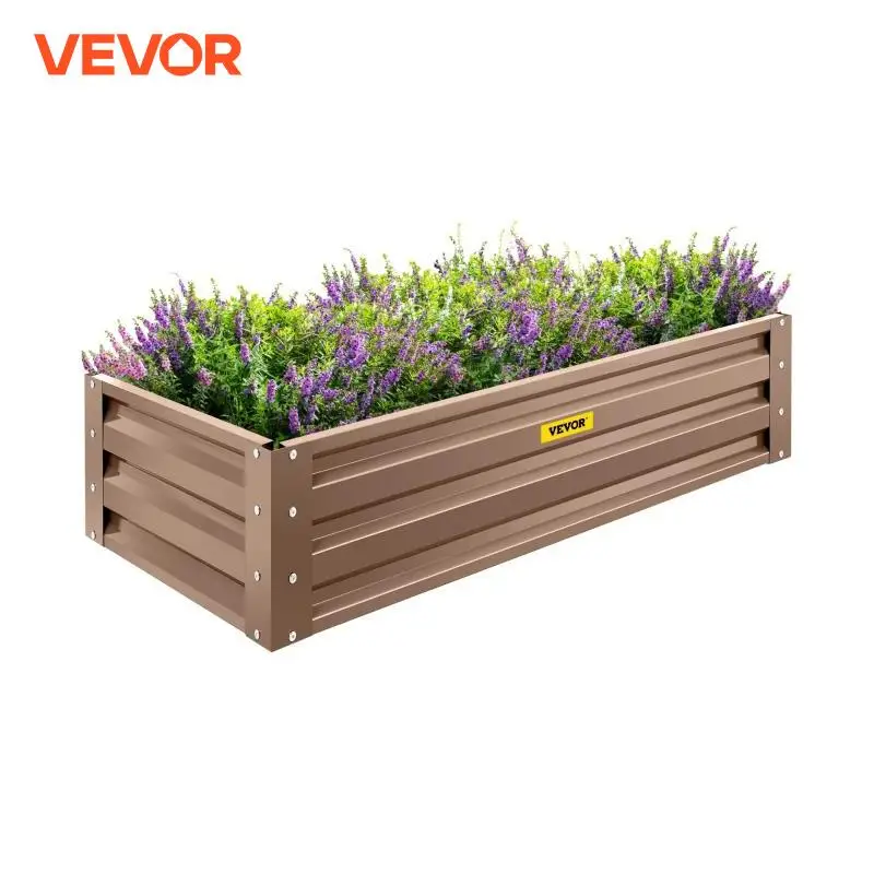 VEVOR Galvanized Steel Raised Garden Bed Planter Box Metal Anti-Rust Coating Planting Flower for Vegetables and Herbs Outdoors