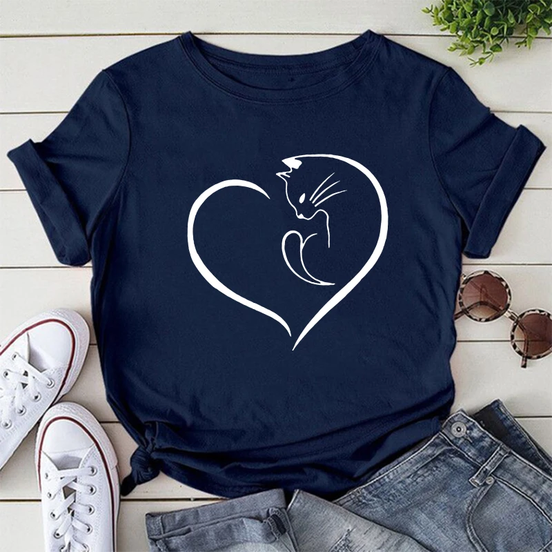 T-shirt con stampa per donna t-shirt Casual girocollo manica corta estiva da donna top personalizzati creativi