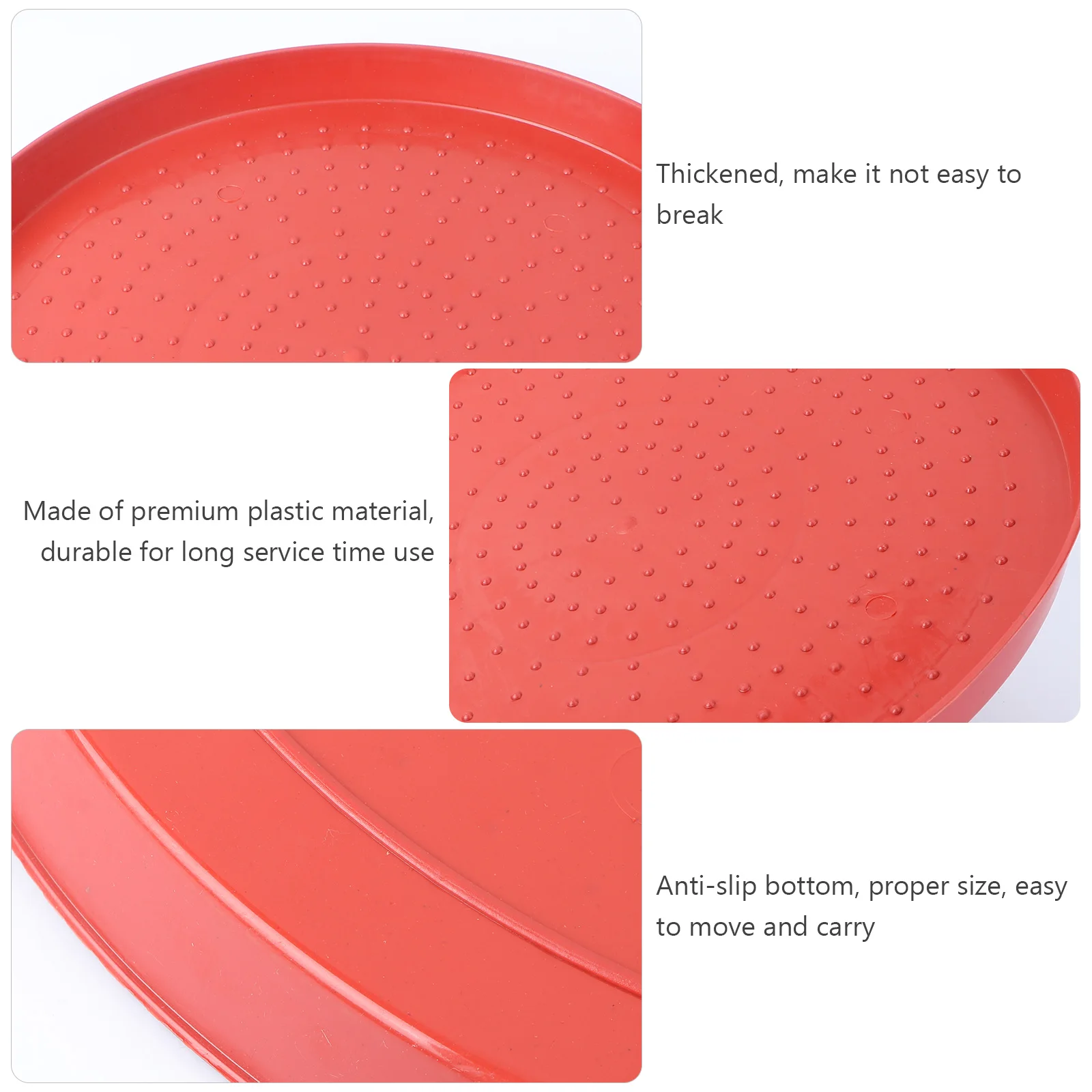

3 Pcs Starter Plate for Chicken Quail Pigeon Thickened Durable Feeder Tray Anti Slip Bright Colors Easy Feeding Plastic