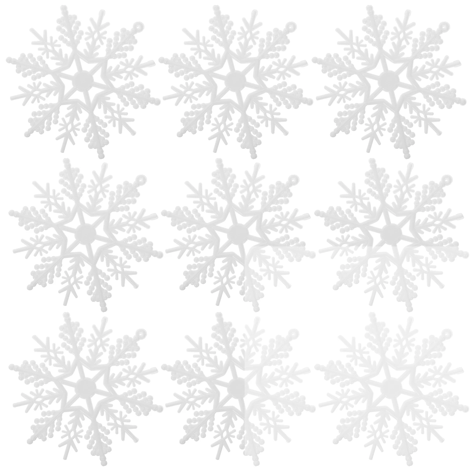 

10 Pcs Christmas Snowflakes White Plastic Ornaments 12 Petals Hanging Decorations Winter Holiday Home Party Venue Snowflake