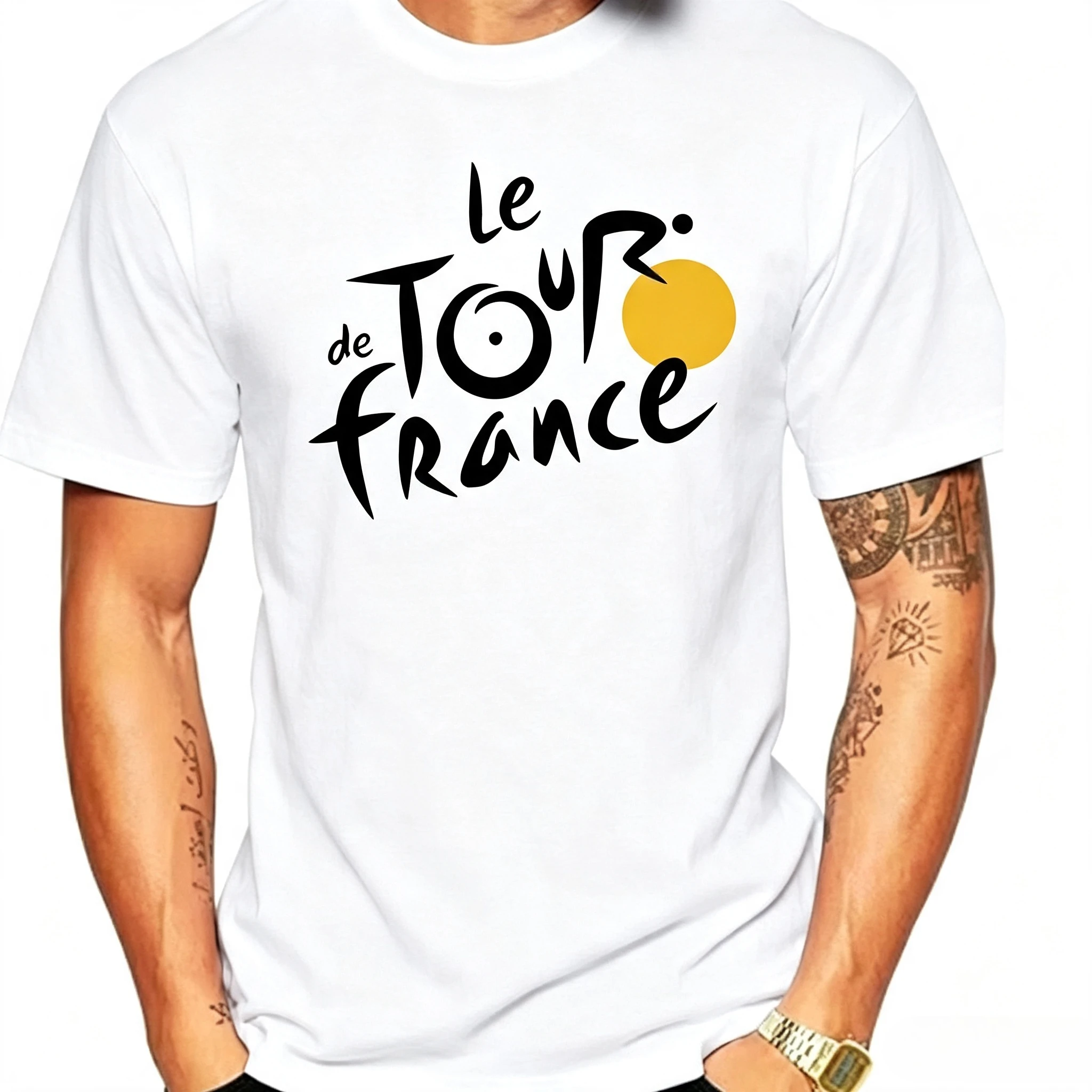 Men's Short Sleeve Tour De France Cycling T-shirt Unisex Cycling Shirt Breathable Quick Drying Round Neck Men and Women T Shirt