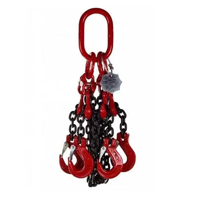 Adjustable 4 Leg G80 Zinc Welded Chain Alloy Steel Lifting Chain Sling with 4x Safety Factor EN818-2 Standard