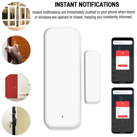 Tuya Wifi 도어 센서 창 감지기 자기 센서 SmartLife APP의 스마트 홈 보안 보호 원격 모니터