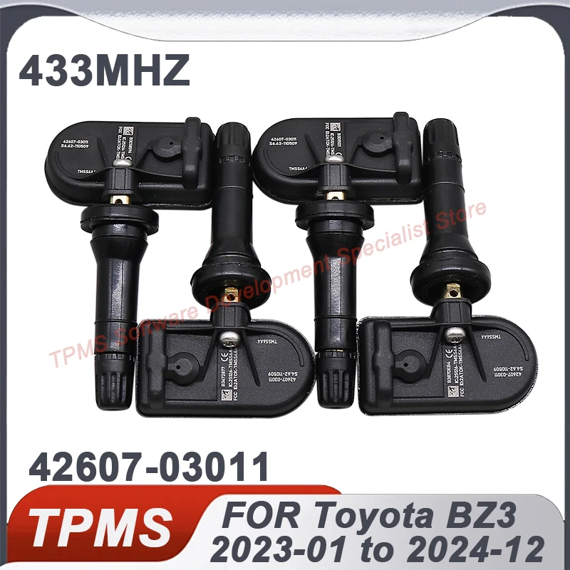 

4PCS 433MHZ 42607-03011 TPMS Sensor Tire Pressure Monitoring Sensor For Toyota BZ3 2023-2024