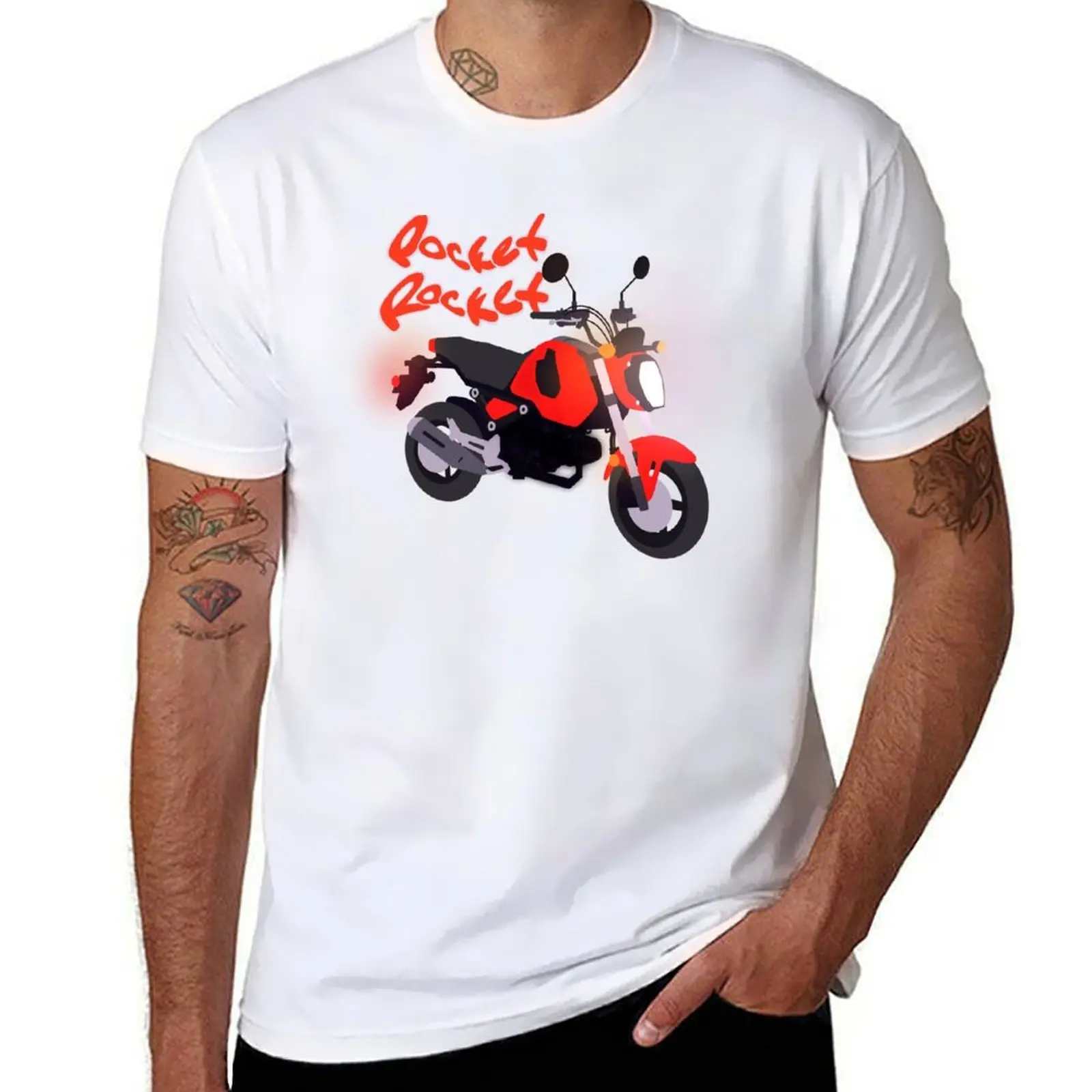 

Red Pocket Rocket T-Shirt t shirts for man slim fit cotton tshirt 100% T-Shirt