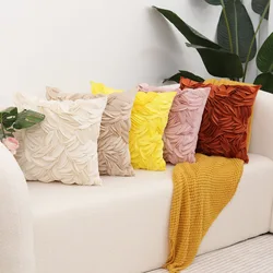 Nordic Solid Color Pillow Cover Petal Leaf Pillow Cover Soft and Comfortable Living Room Sofa Bedroom Decoration Cushion Cover