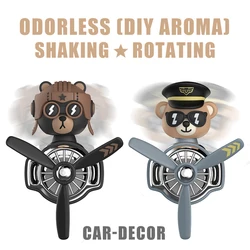 Shaking rotating car ornaments bear decorations inside dashboard decor accessories interior decorating items air outlet for men