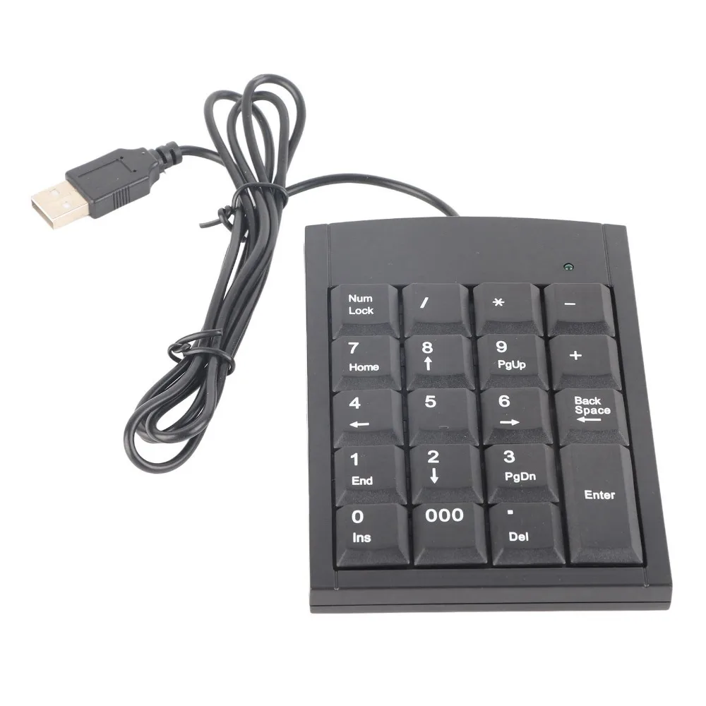 

Black 19 Key USB Numeric Keypad Portable Plug and Play Number Keyboard Mini Size Numeric Keypad Accounting