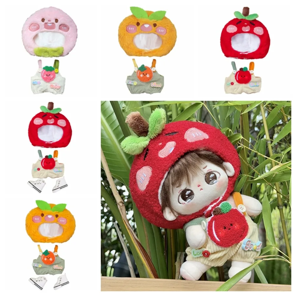 

Fruit Hat 20cm Cotton Doll Clothes Orange Strap Pants Doll Clothes Outfit Peach Suit Doll Dress Up Set 20cm Cotton Doll