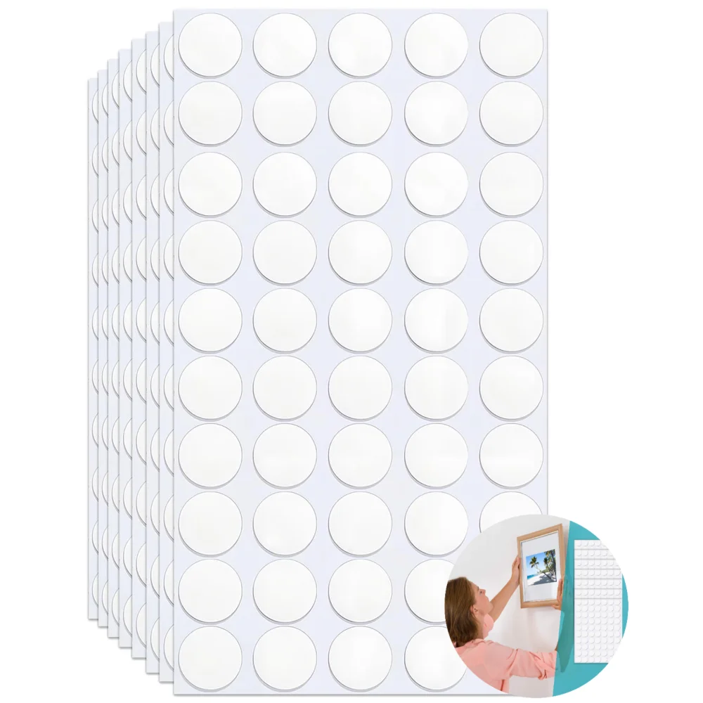 300Pcs,Transparent Removable Double-Sided Sticky Dots 10mm, Traceless No Residue Adhesive Dots for Home Wall Decor & Ornaments