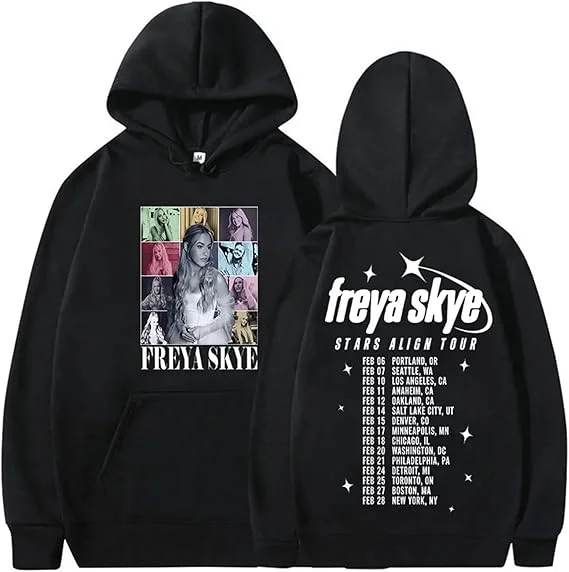 Hoodie Freya Skye Tour Album 2025 Printed Hoodie Women Long Sleeve Pullover Vintage Y2K Hip Hop Gothic Pullover Sweatshirt