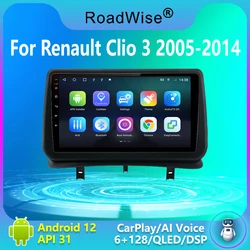 Roadwise 2 Din Android Car Radio Multimedia Carplay For Renault Clio3 Clio 3 2005 - 2014 4G Wifi DVD GPS 2din DSP IPS Autoradio