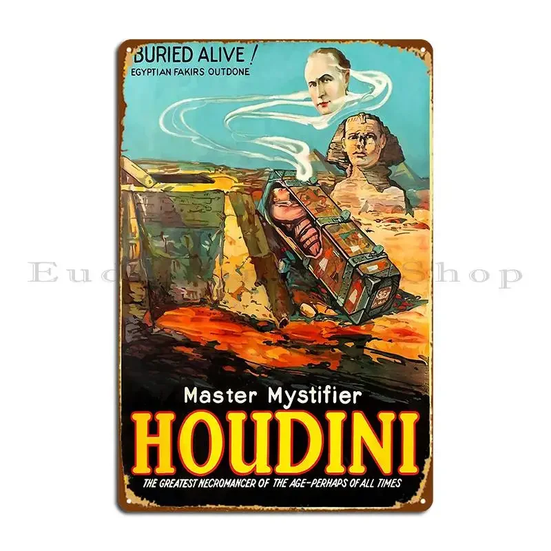 Houdini enterré vivant 1926 affiche Vintage signe en métal Bar impression cinéma Club Bar mur grotte étain signe affiche