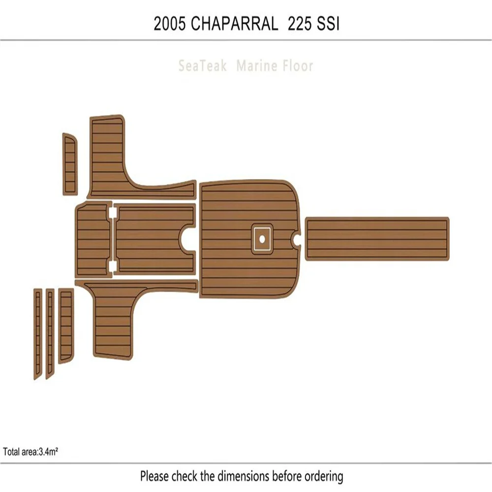 

2005 CHAPARRAL 225 SSi cockpit Pads 1/4" 6mm EVA Teak floor SeaDek MarineMat Gatorstep Style Self Adhesive