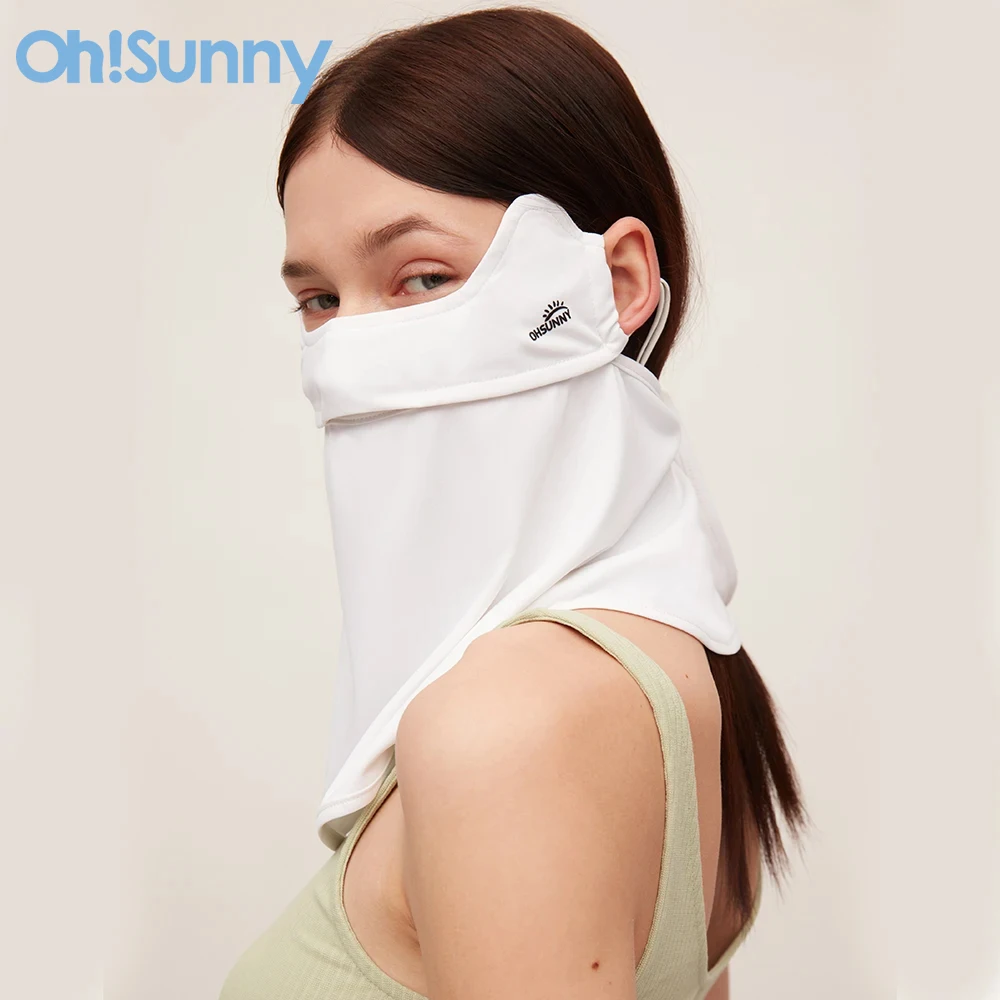 

US Stock OhSunny New Breathable Sun Protective Scarf Tech Fabric Washable Sunscreen Anti-UV Protection UPF50+ for Beach Cycling